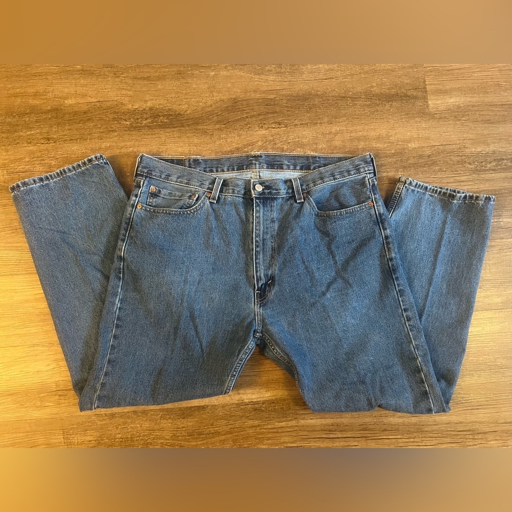 Levi's 505 Regular Fit Straight Leg Blue Denim Jeans Pants Men's Size‎ 40x30 F2